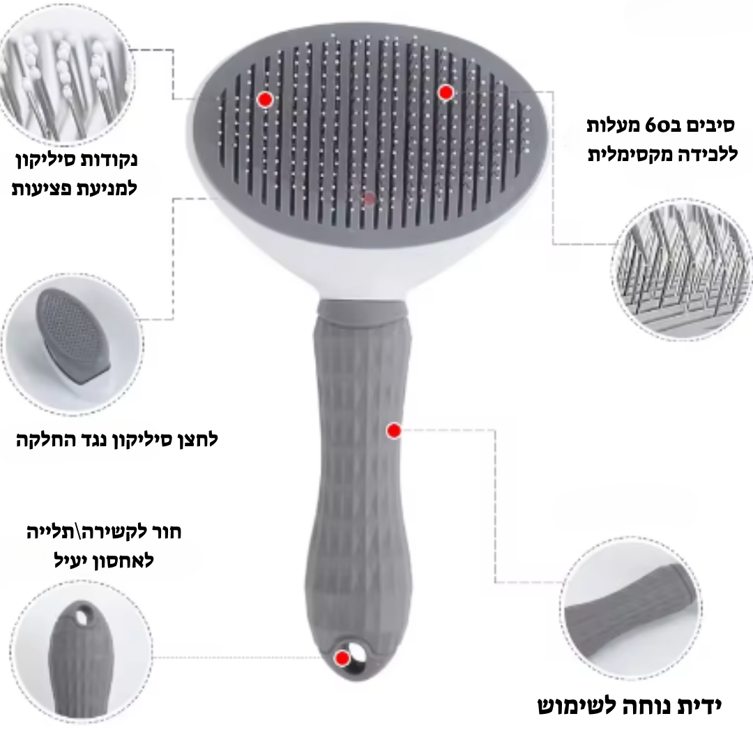 מברשת שיער עם פטנט מיוחד